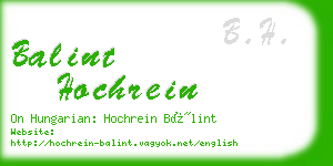 balint hochrein business card